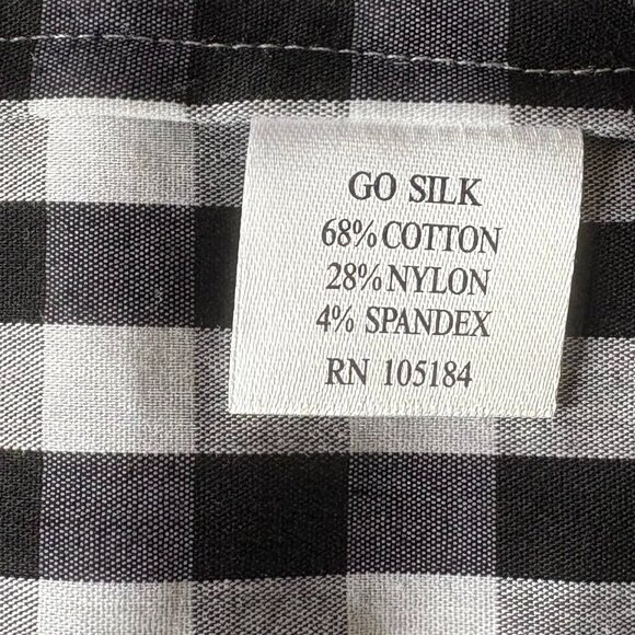 Go Silk Brand Black and White Gingham Button Down Shirt Tunic. NWOT. - Picture 4 of 5
